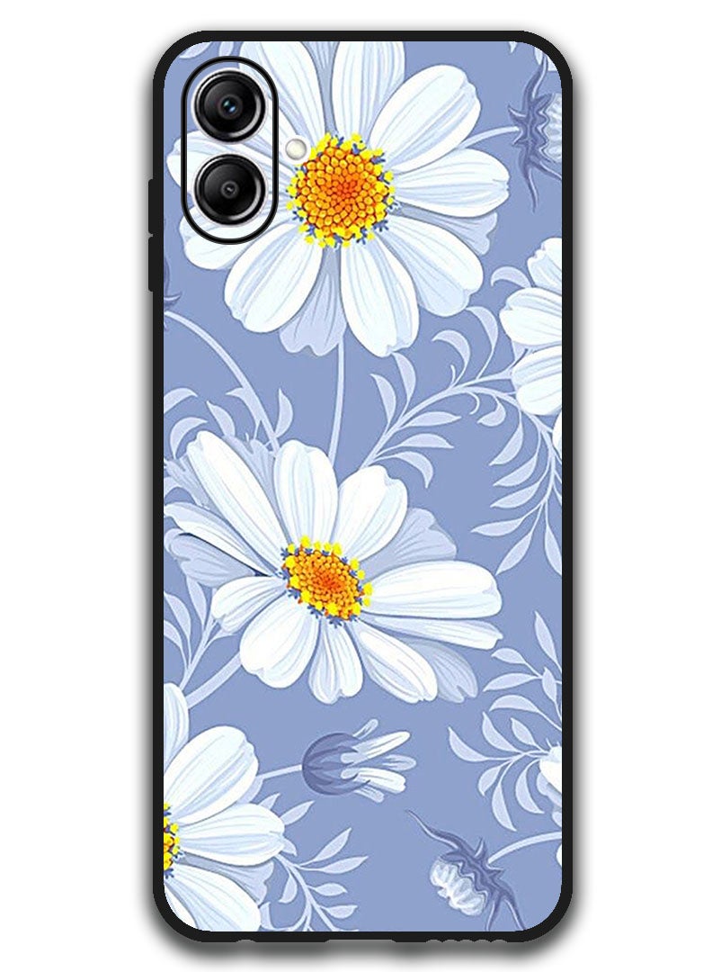 Theodor Case Compatible with Samsung Galaxy A07 6.7 Inch Protection Shockproof Bumper Cover White Yellow Flower - Image 1